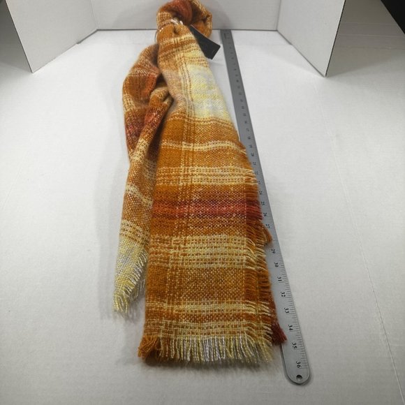 Universal Thread Women's One Size Scarf Orange Plaid Blanket New With Tags - Picture 10 of 10